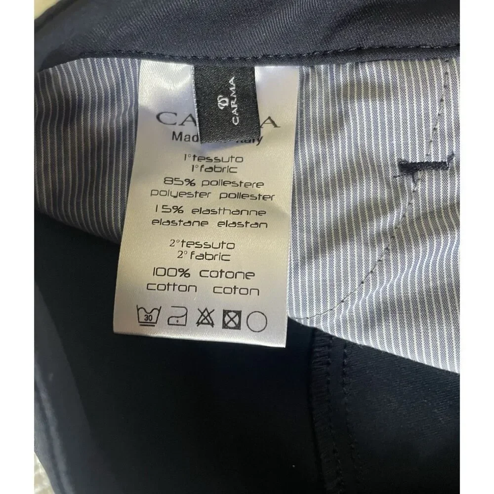 Carma Italia Wonder Pat Breeches IT 38 Navy Knee Grip NWT Italy